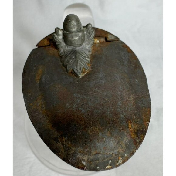 Antique Victorian Glass Pitcher With Ornate Metal Lid & Handle - Picture 4 of 11